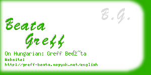 beata greff business card